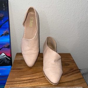 Catherine Malandrino Blush Pink Snake D’Orsay Flat